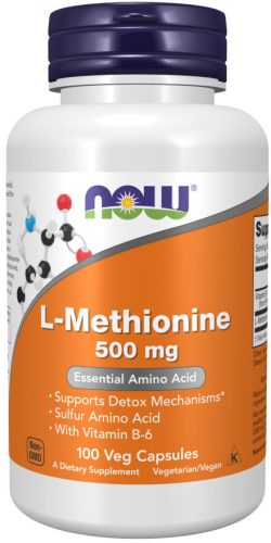 Now Foods L-Methionine 500mg 100 Veg Capsules 100 Kapszula