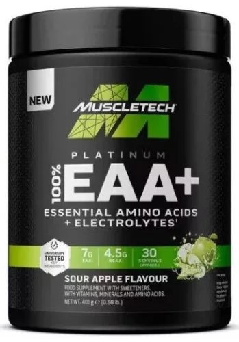 Muscle Tech Platinum 100% EAA+Electrolytes 399g Sour Apple (Savanyú Alma)