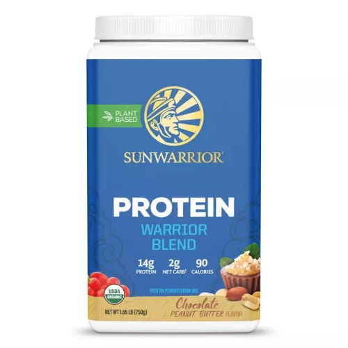 Sunwarrior Protein Warrior Blend (Plant Based, Organic) 750g Chocolate Peanut Butter (Csokoládé Mogyoróvaj)
