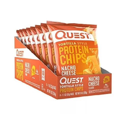 Quest Nutrition Karton Protein Chips Tortilla Style 8x32g Nacho Cheese (Sajtos)