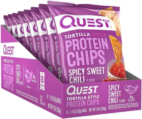 Quest Nutrition Karton Protein Chips Tortilla Style 8x32g Spicy Sweet Chili (Édes Csípős Chili)