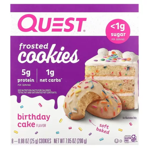 Quest Nutrition Karton Protein Frosted Cookies 8x25g Birthday Cake (Születésnapi Torta)