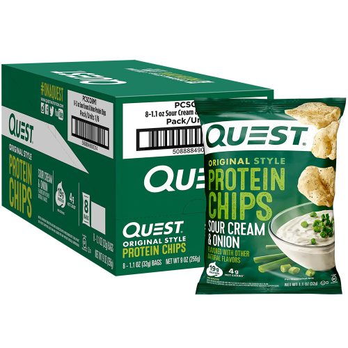 Quest Nutrition Karton Original Style Protein Chips 8x32g Sour Cream & Onion (Tejfölös Hagymás) EXP.:2025/12/26