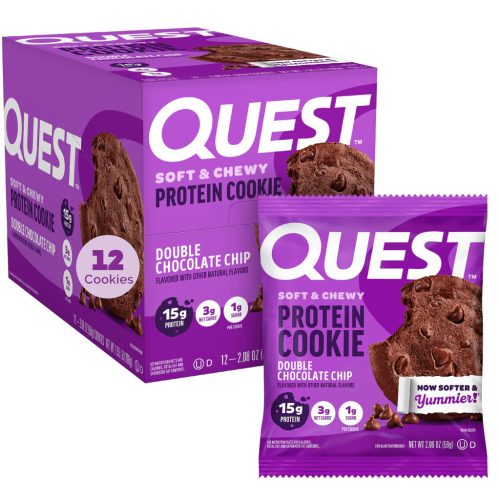 Quest Nutrition Karton Protein Cookie 12x59g Double Chocolate Chip (Dupla Csokoládé Darabkás)