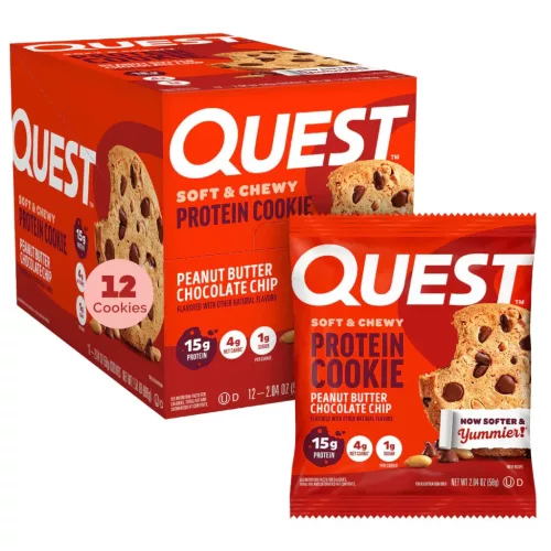 Quest Nutrition Karton Protein Cookie 12x59g Peanut Butter Chocolate Chip (Csokidarabos Mogyoróvaj)