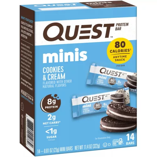 Quest Nutrition Karton Quest Mini Bars 14x23g Cookies & Cream (Sütikrém)