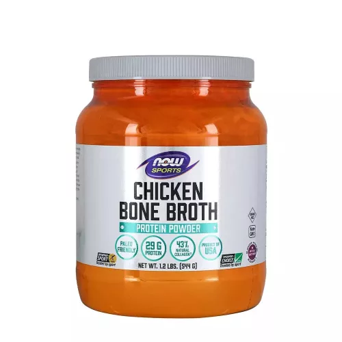 Now Foods Chicken Bone Broth Powder 544g Unflavored (Ízesítetlen) EXP.:2026/11/30