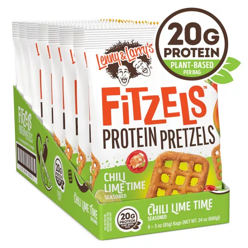 Lenny & Larrys Karton Fitzels Protein Pretzels 8x85g Chili Lime Time (Chili Lime)