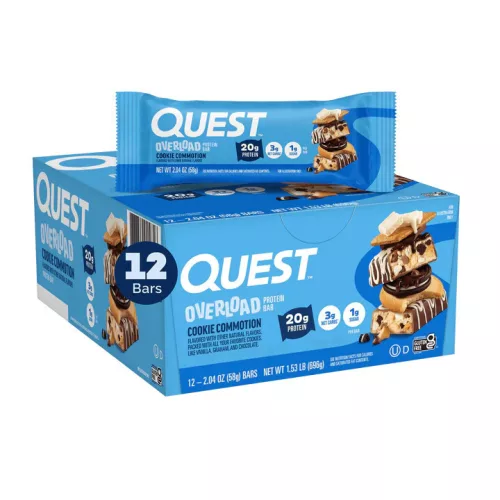 Quest Nutrition Karton Overload Protein Bar 12x58g Cookie Commotion (Süti)