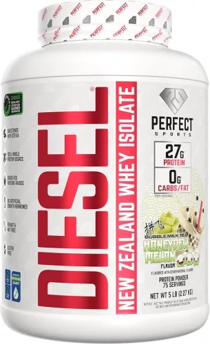 Perfect Sports Diesel 100% New Zealand Whey Isolate 2267g Honeydew Melon Bubble Milk Tea (Sárgadinnye Boba Tea)