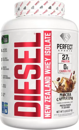 Perfect Sports Diesel 100% New Zealand Whey Isolate 2267g Mocha Latte Cappuccino (Cappuccino)