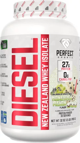 Perfect Sports Diesel 100% New Zealand Whey Isolate 908g Honeydew Melon Bubble Milk Tea (Sárgadinnye Boba Tea)