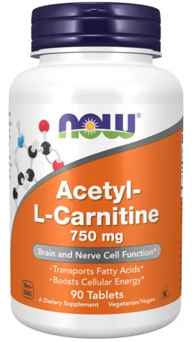 Now Foods Acetyl-L-Carnitine 750 mg 90 Tablets 90 Tabletta