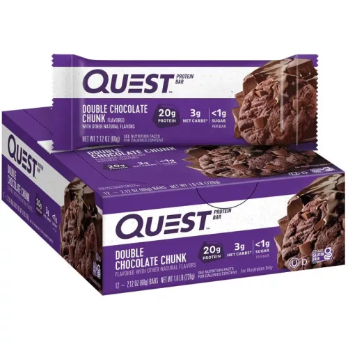 Quest Nutrition Karton Quest Bar 12x60g Double Chocolate Chunk (Csokoládé)