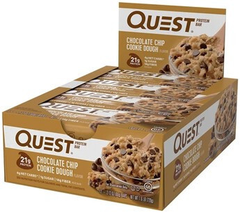 Quest Nutrition Karton Quest Bar 12x60g Chocolate Chip Cookie Dough (Csokoládé Darabkás Süti)