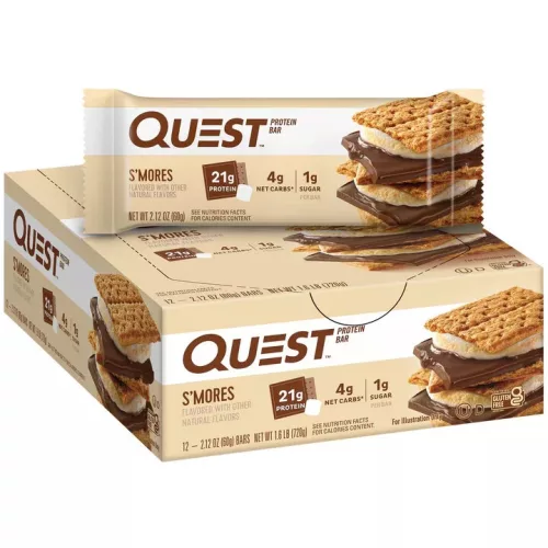 Quest Nutrition Karton Quest Bar 12x60g Smores (Csokoládé Mályvacukor)