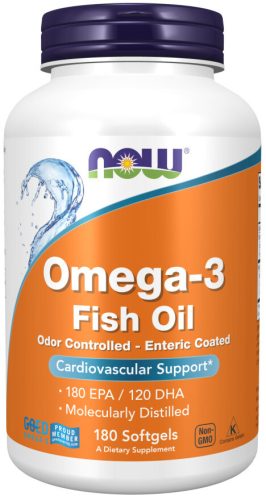 Now Foods Omega-3 Odor Controlled-Enteric Coated 180 Softgels 180 Gélkapszula