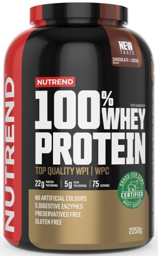 Nutrend 100% Whey 2250g Banana Strawberry (Banán Eper)
