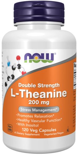 Now Foods L-Theanine 200mg Double Strength 120 Veg Capsules 120 Kapszula