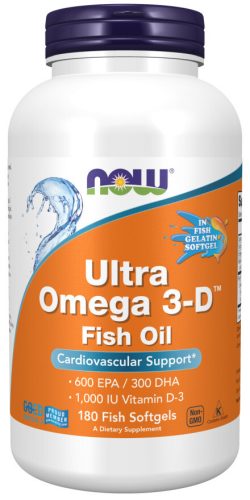 Now Foods Ultra Omega 3-D Fish Oil 180 Fish Softgels 180 Gélkapszula