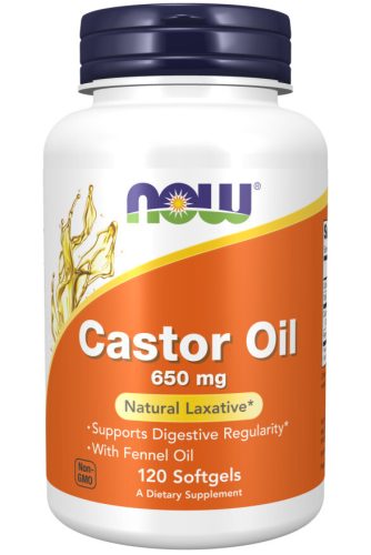 Now Foods Castor Oil 650mg 120 Softgels 120 Gélkapszula