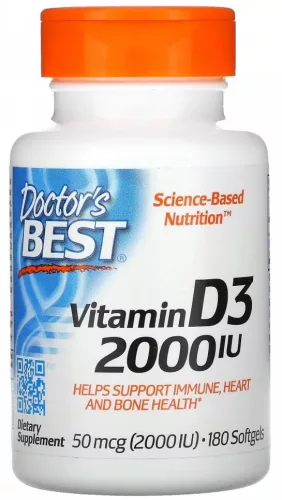 Doctors Best Vitamin D-3 2000IU 180 Softgels 180 Gélkapszula