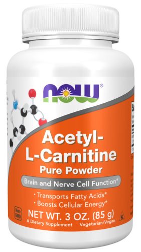 Now Foods Acetyl-L-Carnitine Pure Powder 3fl. oz 85g Unflavored (Ízesítetlen)