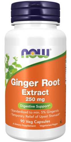 Now Foods Ginger Root Extract 250mg 90 Veg Capsules 90 Kapszula EXP.:2025/10/31