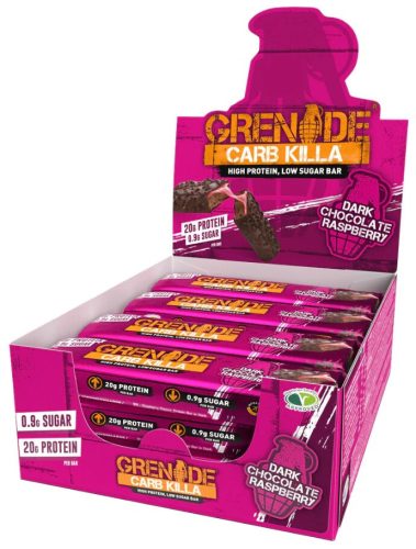 Grenade Karton Carb Killa Protein Bar 12x60g Dark Chocolate Raspberry (Étcsokoládé Málna) EXP.:2025/10/31