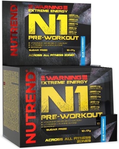 Nutrend Karton N1 Pre-Workout Booster 10x17g Blue Raspberry (Kék Málna)