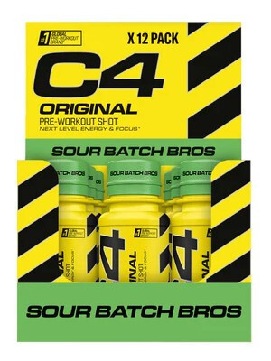 Cellucor Karton C4 Original Pre-Workout Shots 12x60ml Sour Batch Bros (Savanyú Cukorka) EXP.:2026/01/31