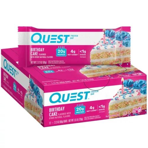 Quest Nutrition Karton Quest Bar 12x60g Birthday Cake (Születésnapi Torta) EXP.:2026/06/03