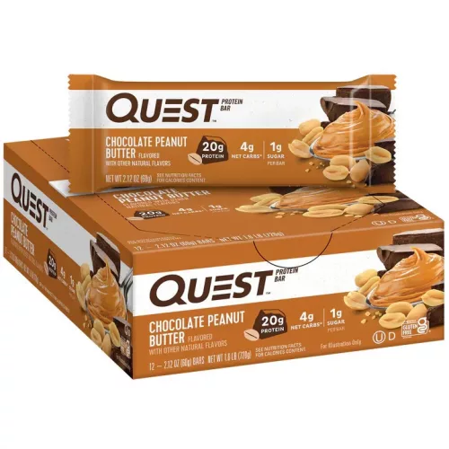 Quest Nutrition Karton Quest Bar 12x60g Chocolate Peanut Butter (Csokoládé Mogyoróvaj)