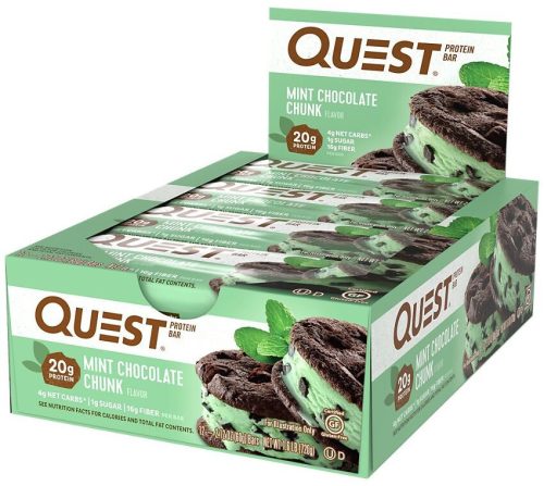 Quest Nutrition Karton Quest Bar 12x60g Mint Chocolate Chunk (Menta Csokoládé) EXP.:2025/12/19