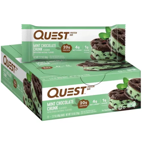 Quest Nutrition Karton Quest Bar 12x60g Mint Chocolate Chunk (Menta Csokoládé)